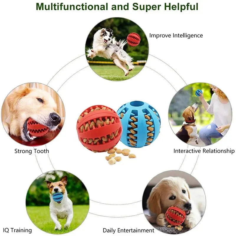 Bola de brinquedo para cães, atóxica e resistente a mordidas, ideal para cães, filhotes e gatos.