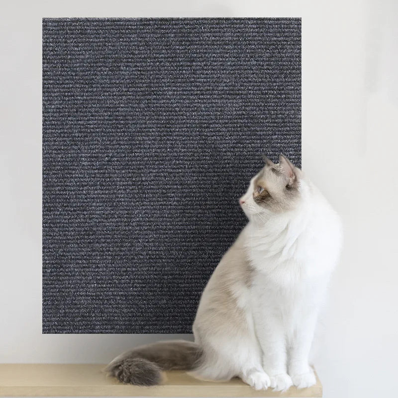Tapete arranhador autoadesivo para gatos, recortável, ideal para arranhar cantos e paredes.