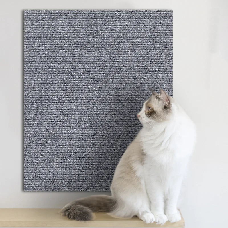 Tapete arranhador autoadesivo para gatos, recortável, ideal para arranhar cantos e paredes.