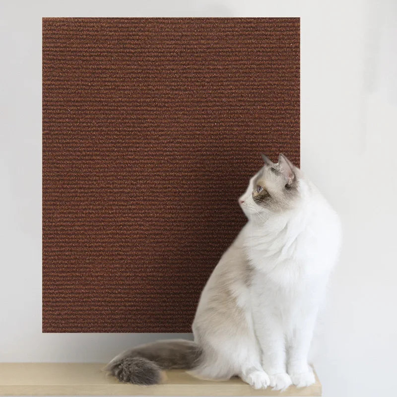 Tapete arranhador autoadesivo para gatos, recortável, ideal para arranhar cantos e paredes.