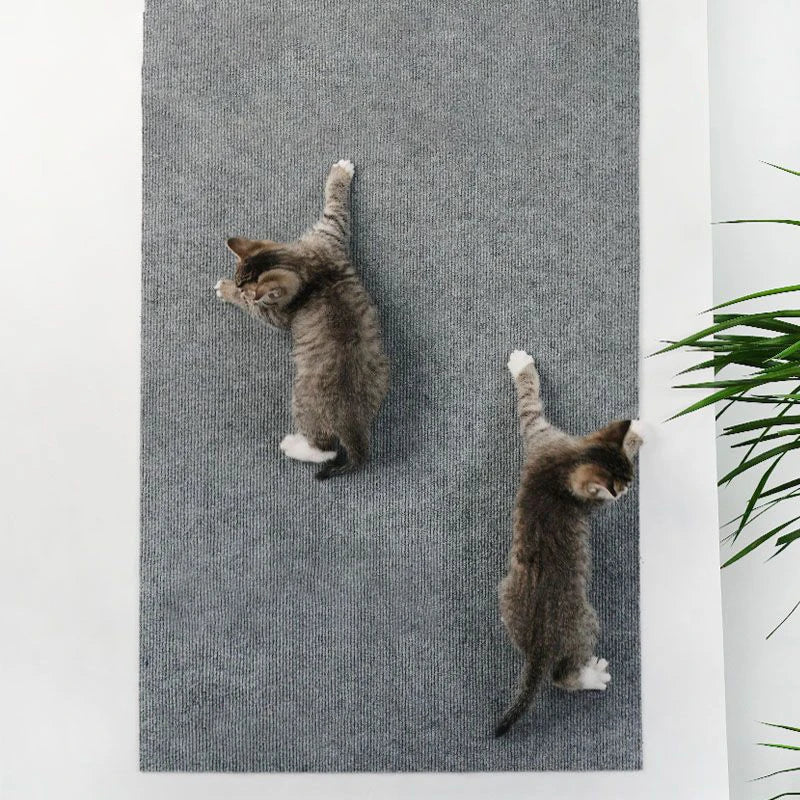 Tapete arranhador autoadesivo para gatos, recortável, ideal para arranhar cantos e paredes.