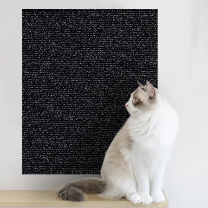 Tapete arranhador autoadesivo para gatos, recortável, ideal para arranhar cantos e paredes.