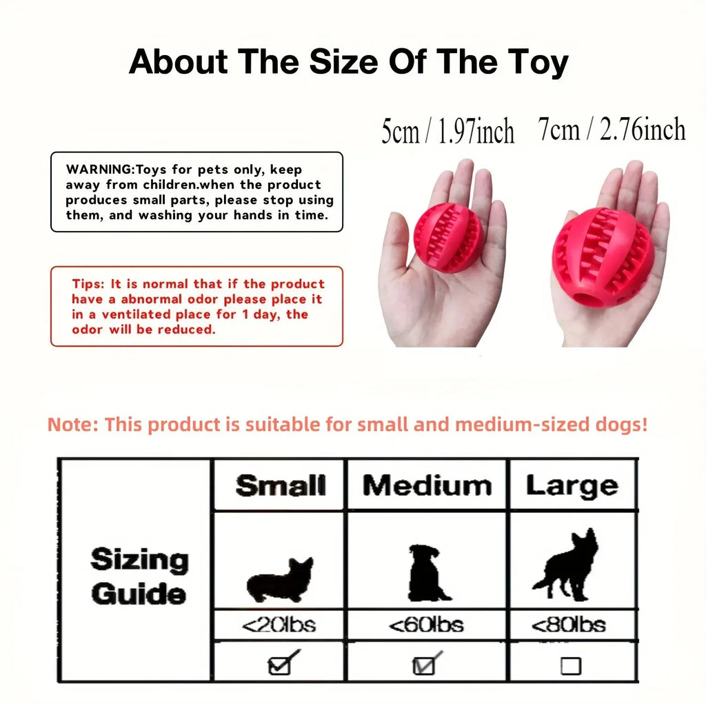 Bola de brinquedo para cães, atóxica e resistente a mordidas, ideal para cães, filhotes e gatos.
