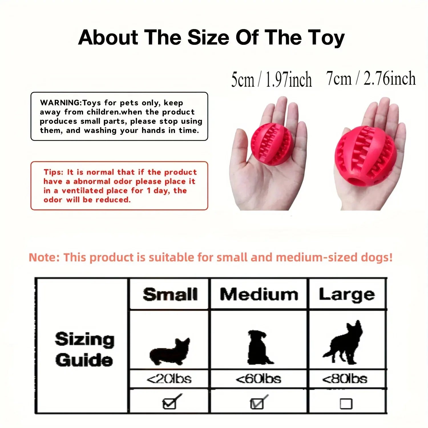 Bola de brinquedo para cães, atóxica e resistente a mordidas, ideal para cães, filhotes e gatos.