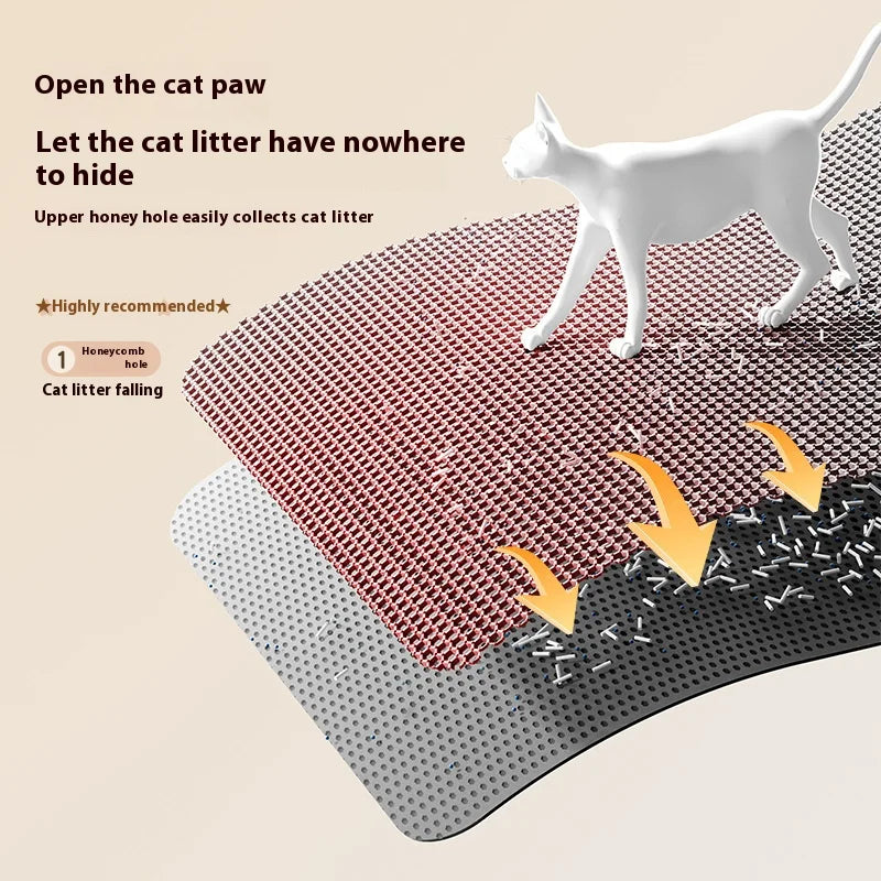 Tapete para caixa de areia de gato com design de 2 camadas, tecnologia premium de retenção de areia