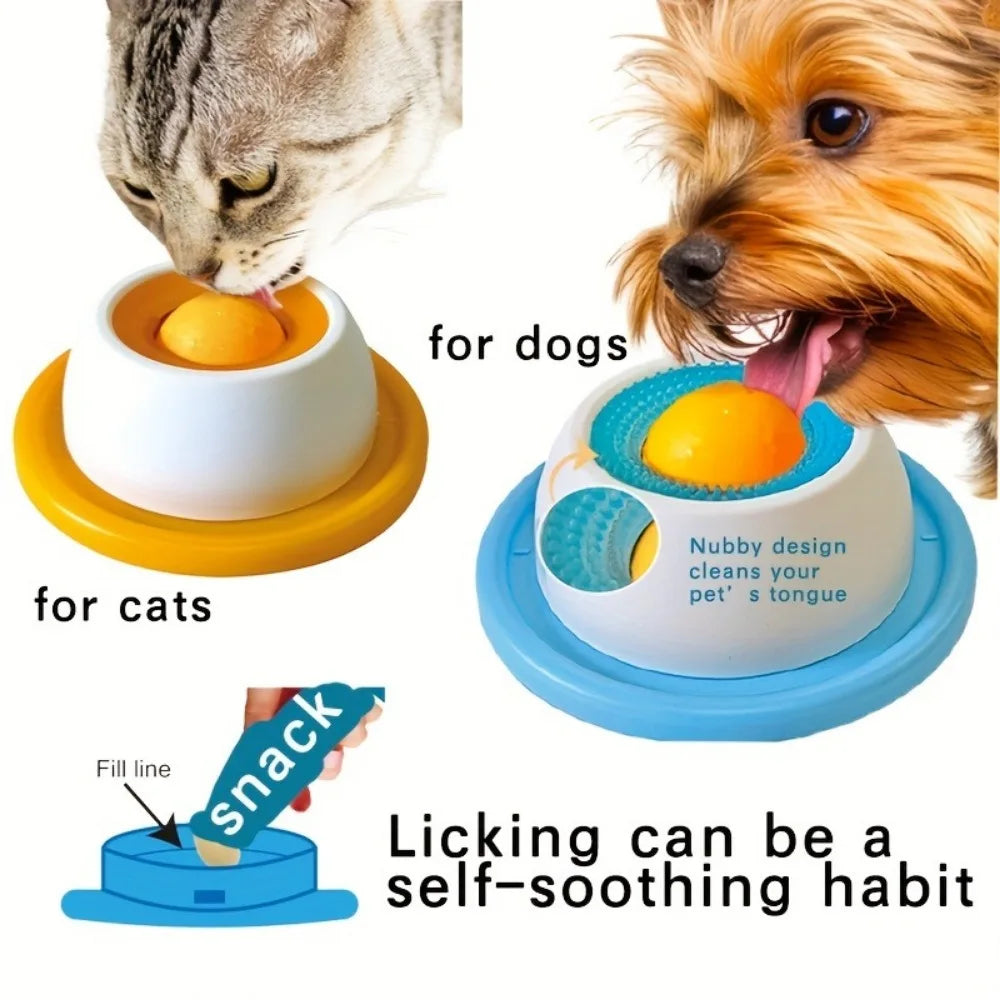 Brinquedos de estimulação para cães, tapete para lamber, comedouro lento, prato para iogurte, tigela interativa para petiscos de cães